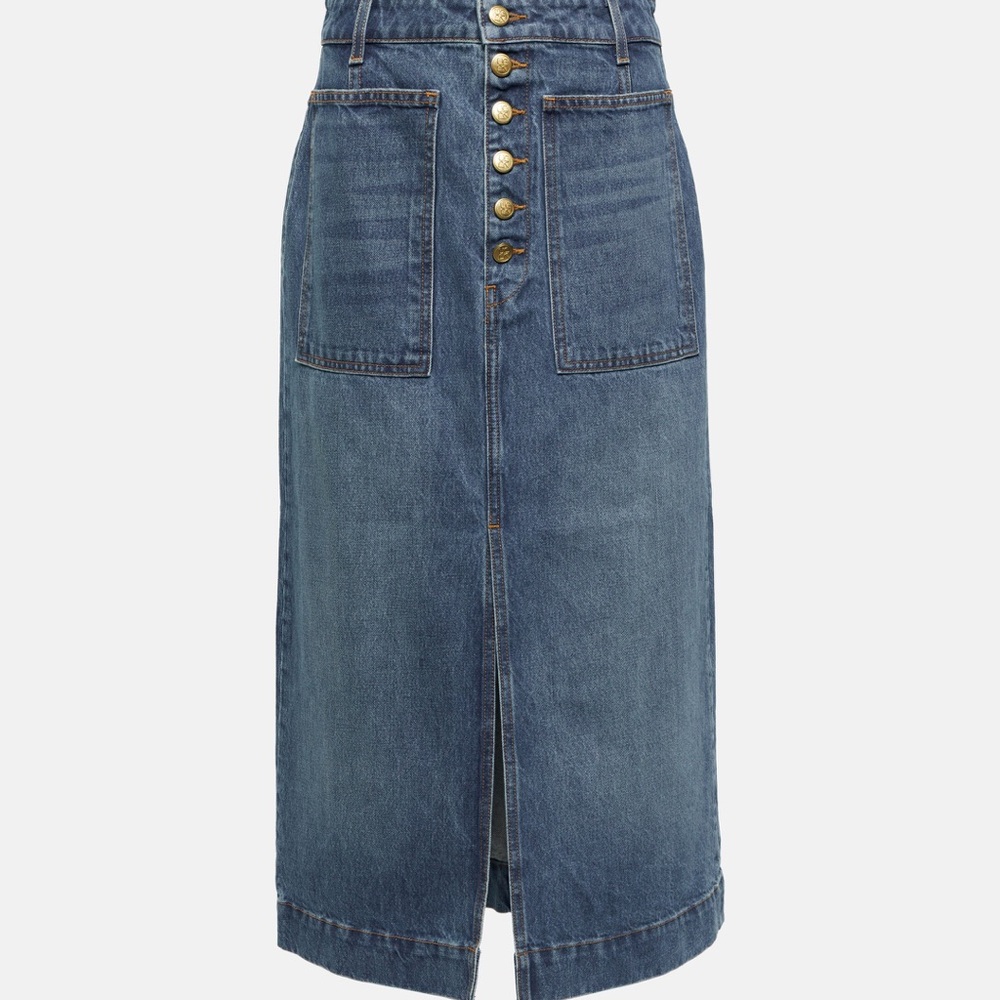 Ulla Johnson Bea Denim Midi Skirt, size 2